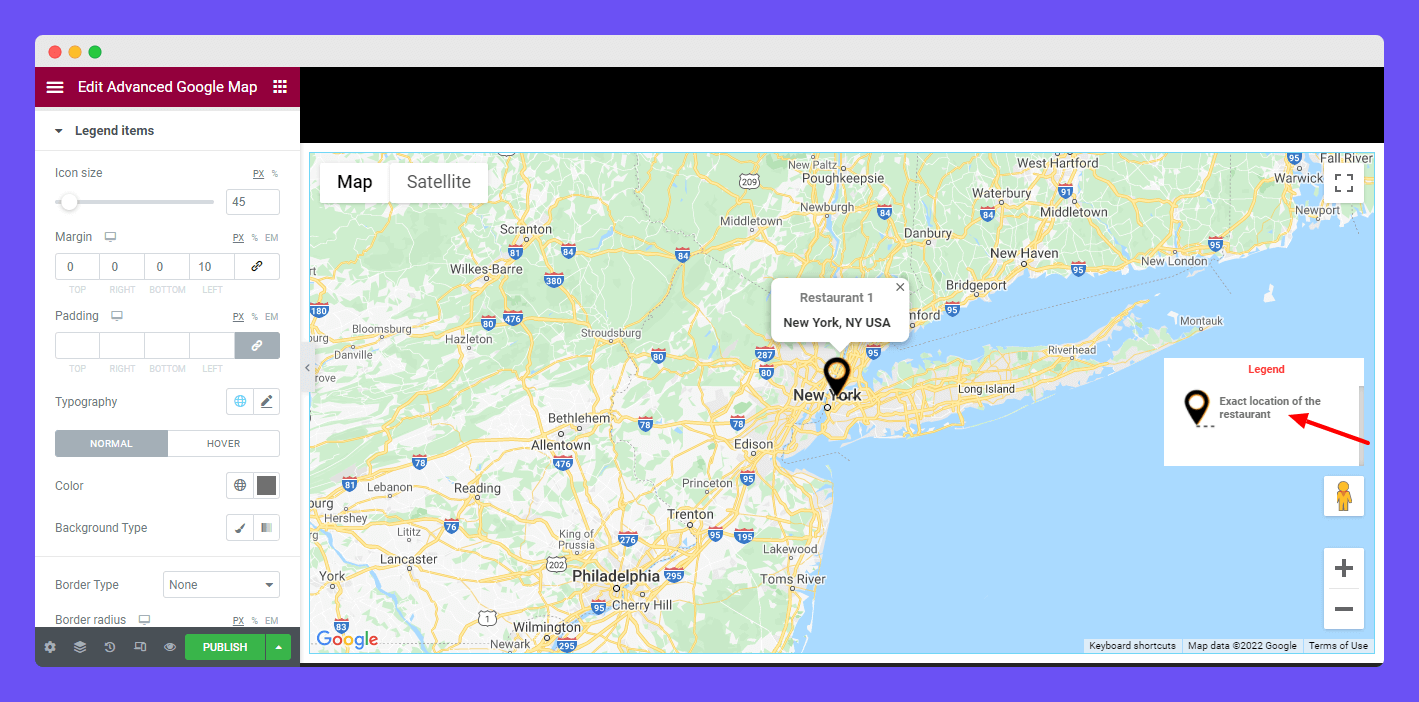 Advanced Google Map 28 Style Legend Items