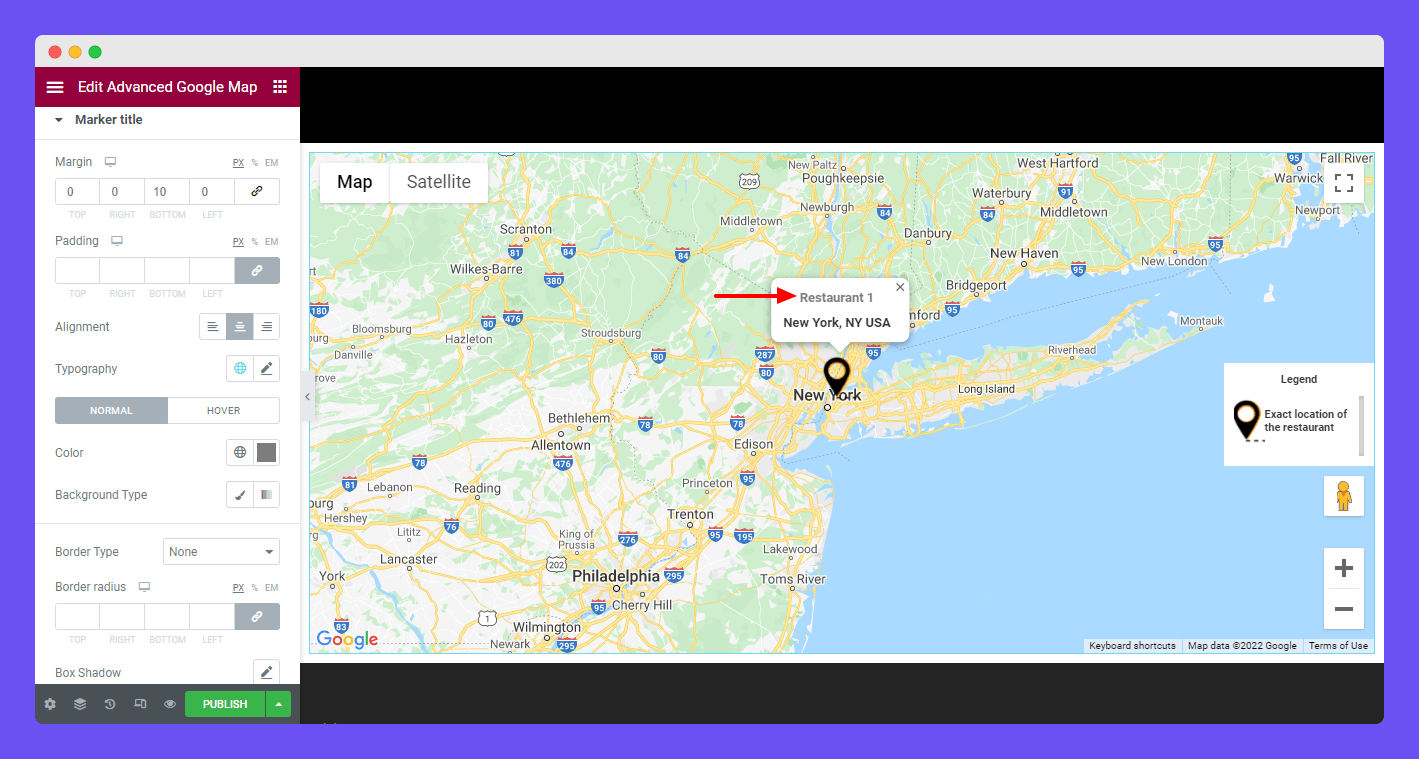 Advanced Google Map 24 Style Marker Title