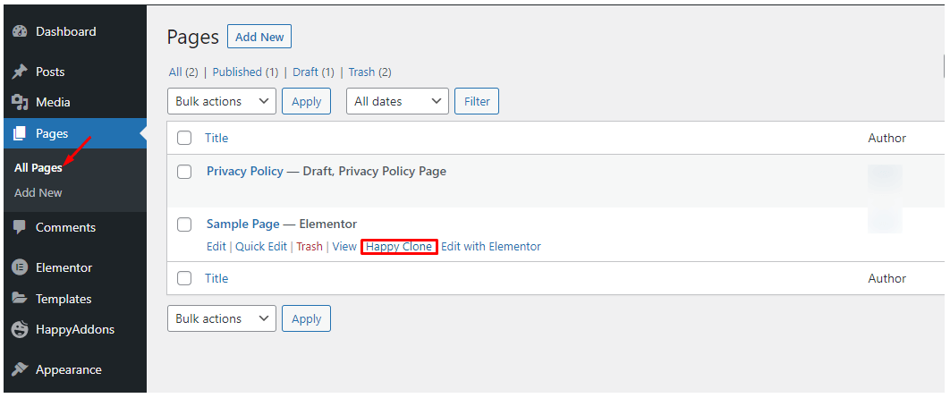 How to Duplicate a Page in WordPress- With And Without Elementor 15 Use the Happy Clone Feature
