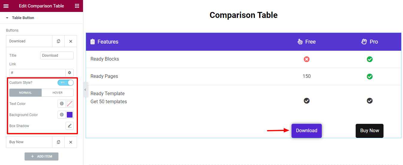 How to Create a Comparison Table with Elementor Comparison Table Widget 14 Customize Table Content