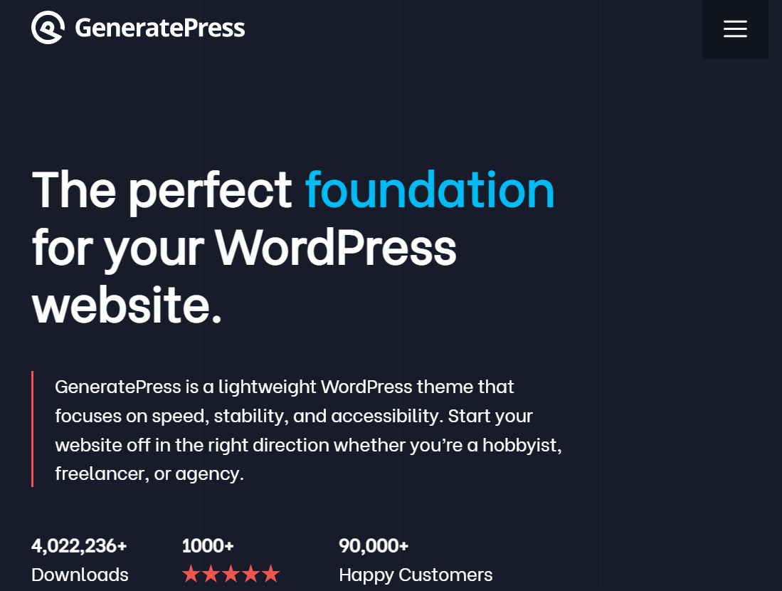 10 Best WordPress Themes for Personal Websites (Free Themes) 5 GeneratePress WordPress Theme