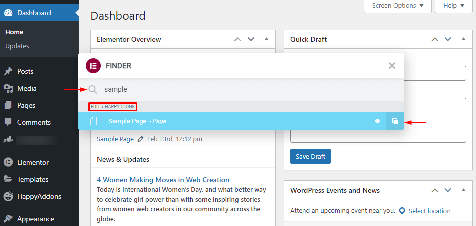 How to Duplicate a Page in WordPress- With And Without Elementor 17 Open the Elementor Finder