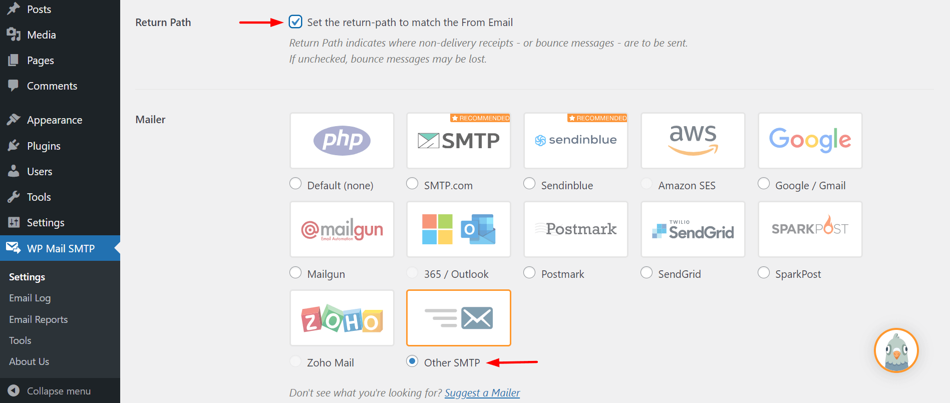 9+ Best WordPress SMTP Plugins to Improve Email Deliverability 16 Choose Mailer for WP SMTP Plugin