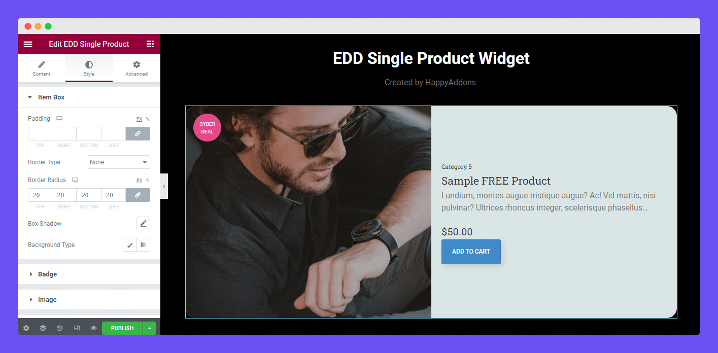EDD Single Product 8 Style Item Box