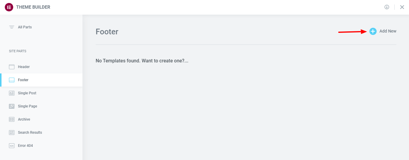 How to Edit Footer in Elementor and Create it 14 Add New Footer