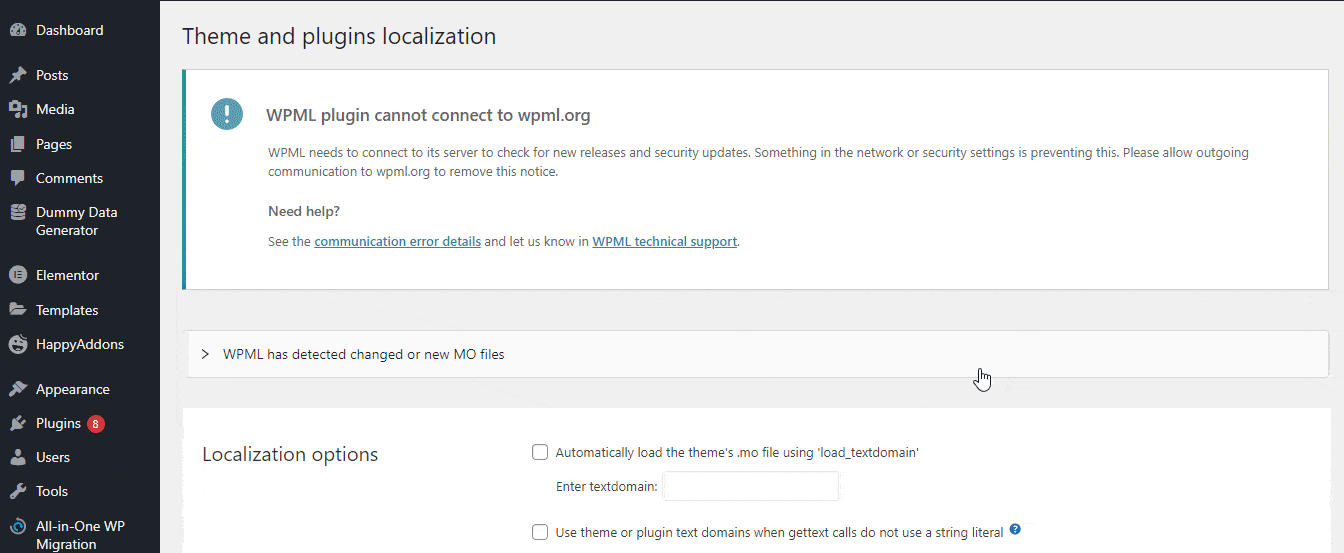 WPML Support for HappyAddons Free & Pro 13 Theme & Plugins Localization