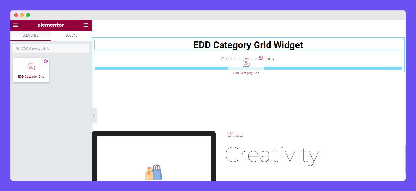 EDD Category Grid 1 Add EDD Category Grid Widget