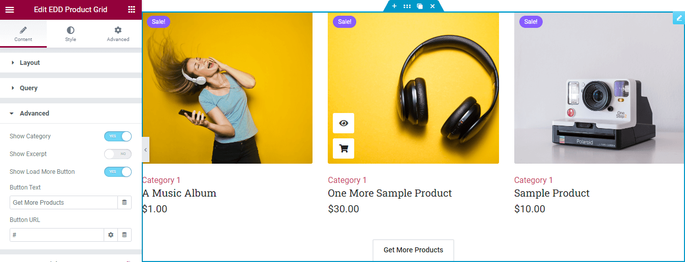 Happy Addons’ Easy Digital Downloads Product Grid Widget: An Easy Way To Decorate Digital Products 6 Advanced Product Grid Content Settings