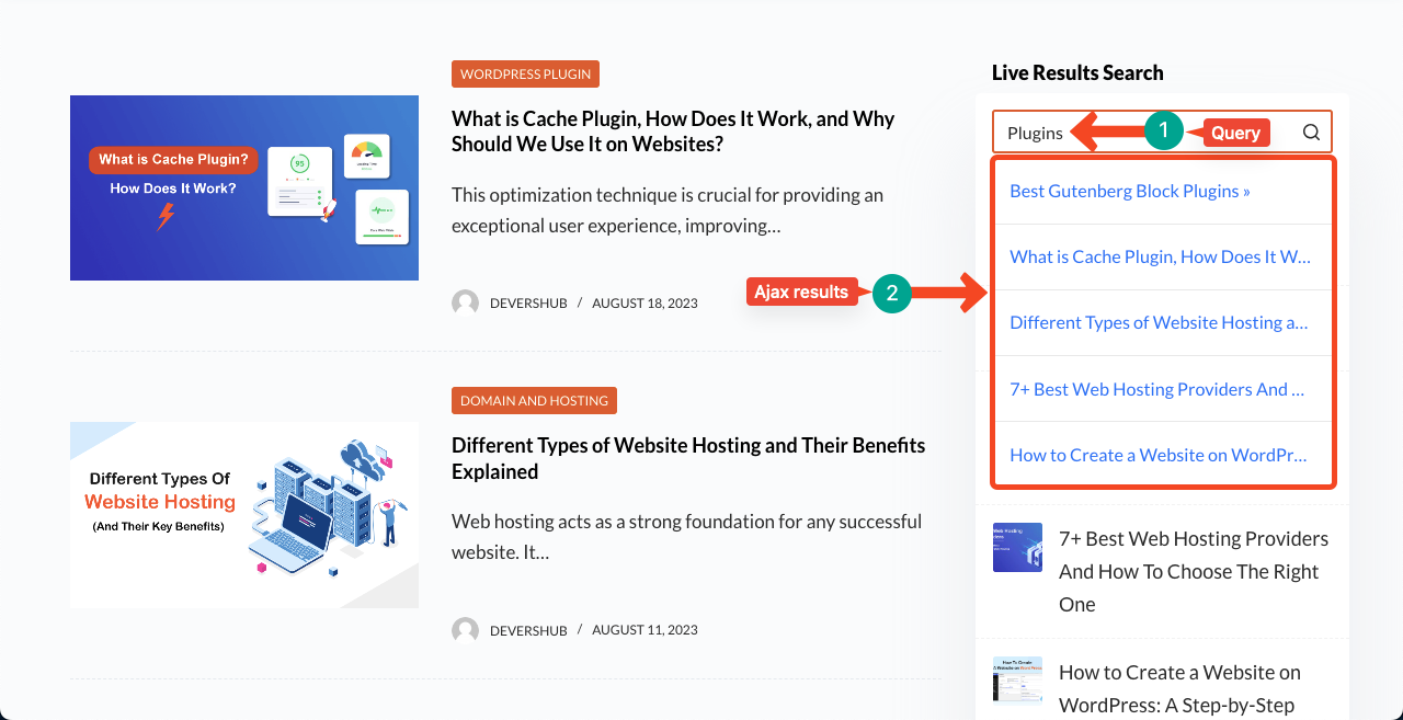 How to Add A Search Bar in WordPress within Minutes 18 Preview the Ajax Result