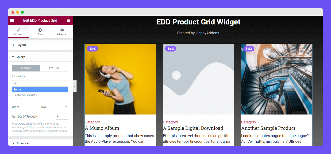EDD Product Grid 5 Content Query Include