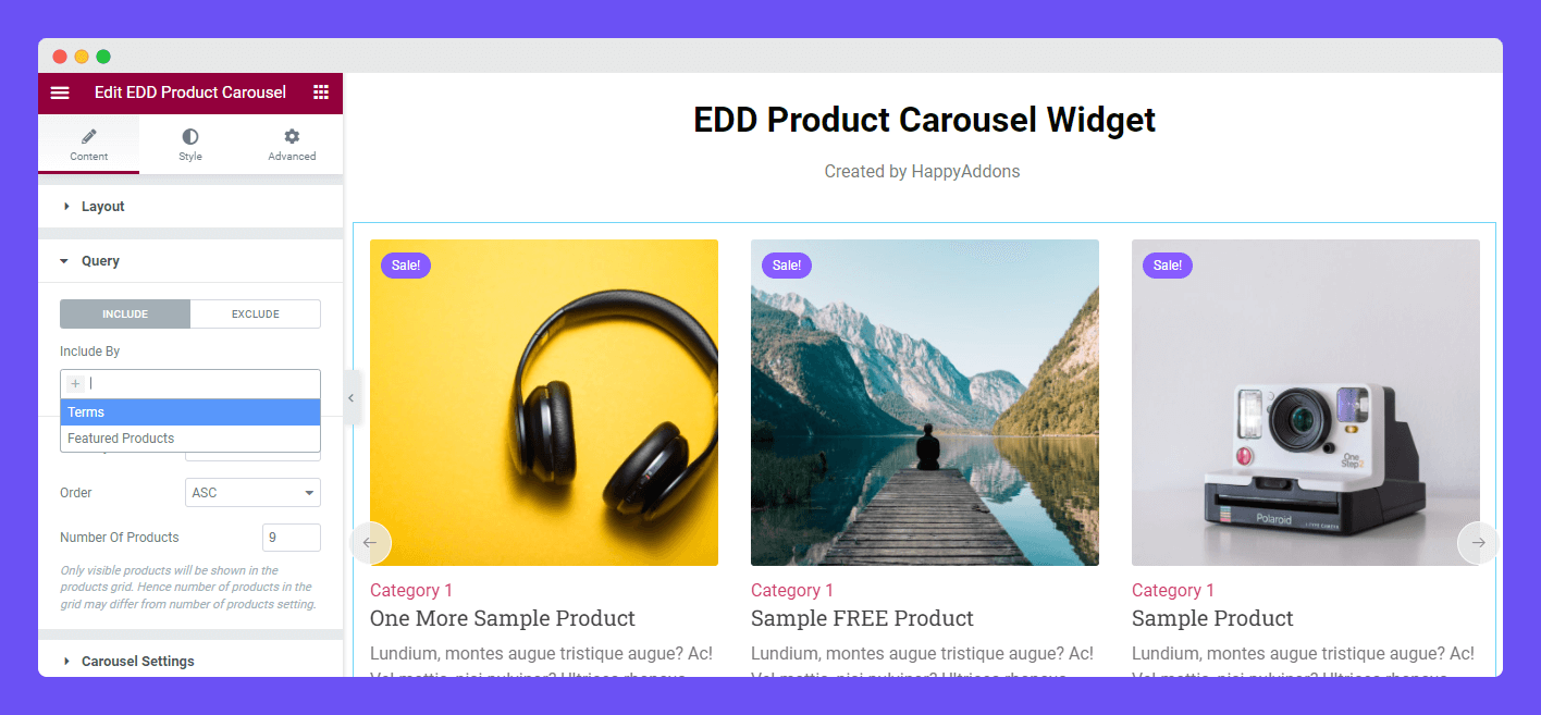 EDD Product Carousel 5 Content Query