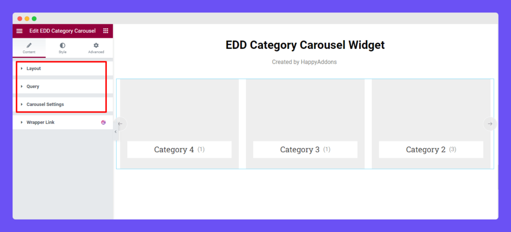 EDD Category Carousel 2 Content Options of EDD Category Carousel