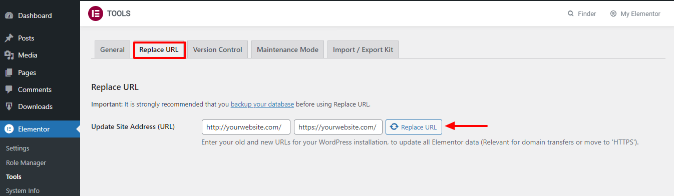 How to Fix Mixed Content Issues in WordPress 10 Elementor Replace URL Settings
