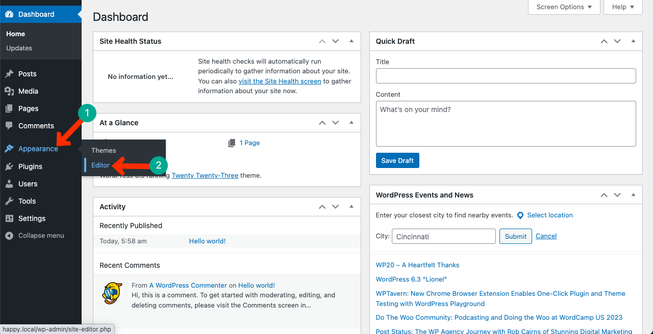 How to Add A Search Bar in WordPress within Minutes 12 Go to Appearance Editor