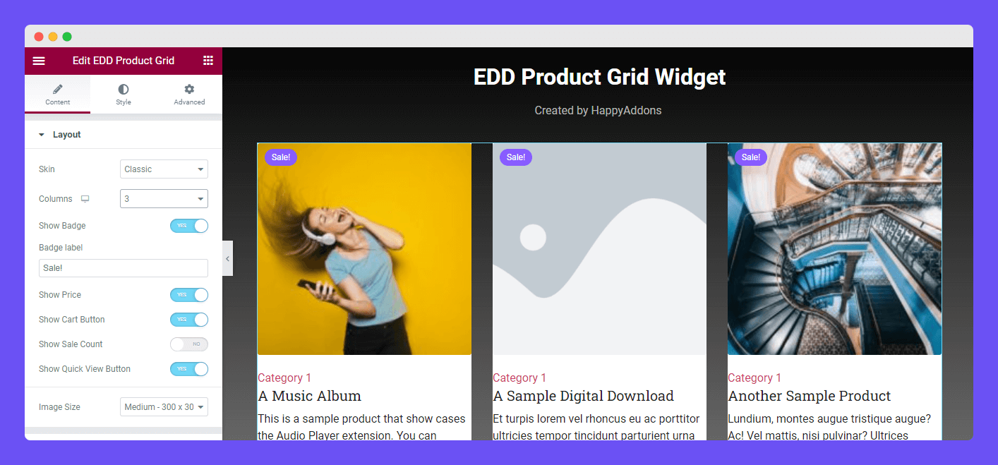 EDD Product Grid 4 Layout Options