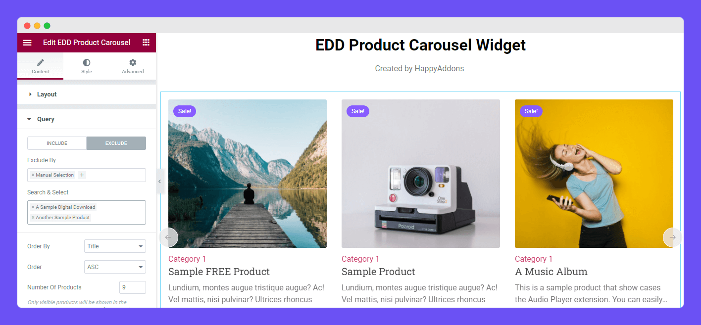 EDD Product Carousel 6 Query Exclude