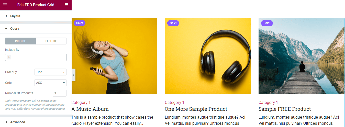 Happy Addons’ Easy Digital Downloads Product Grid Widget: An Easy Way To Decorate Digital Products 4 Query Include