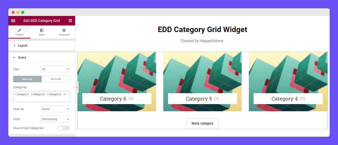 EDD Category Grid 5 Query Include