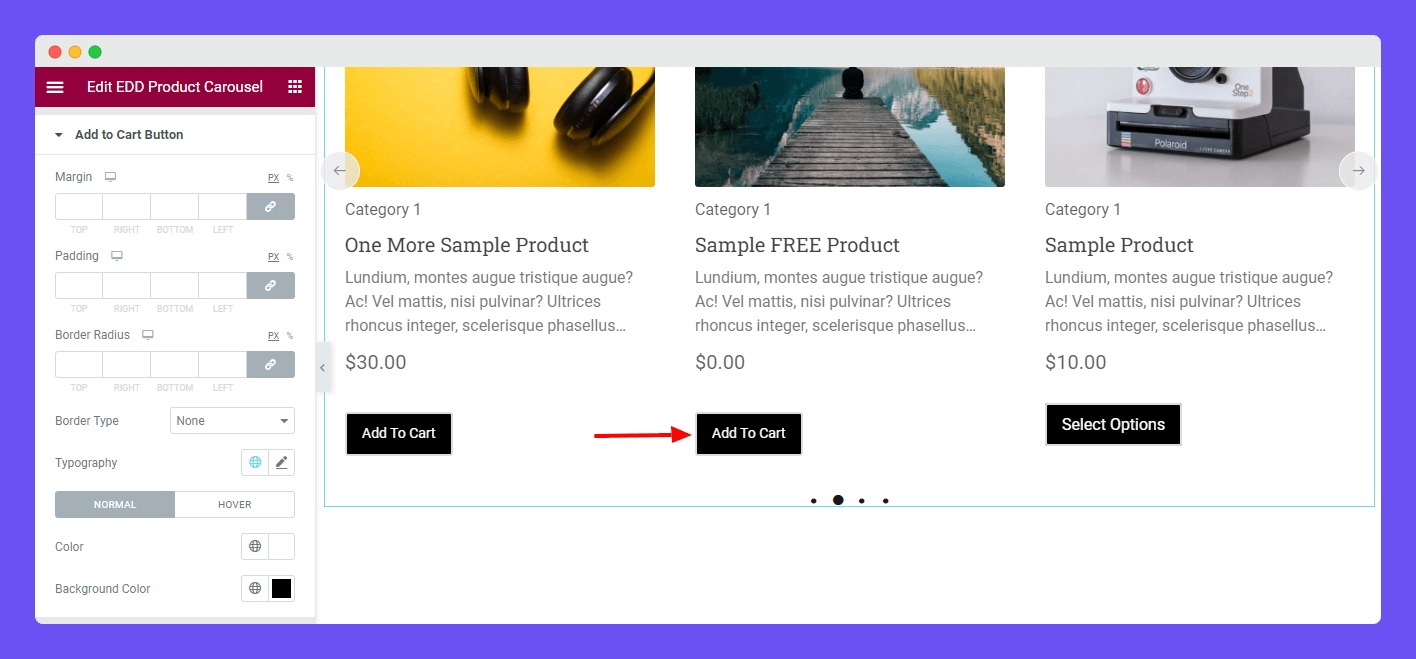 EDD Product Carousel 12 Style Add To Cart Button