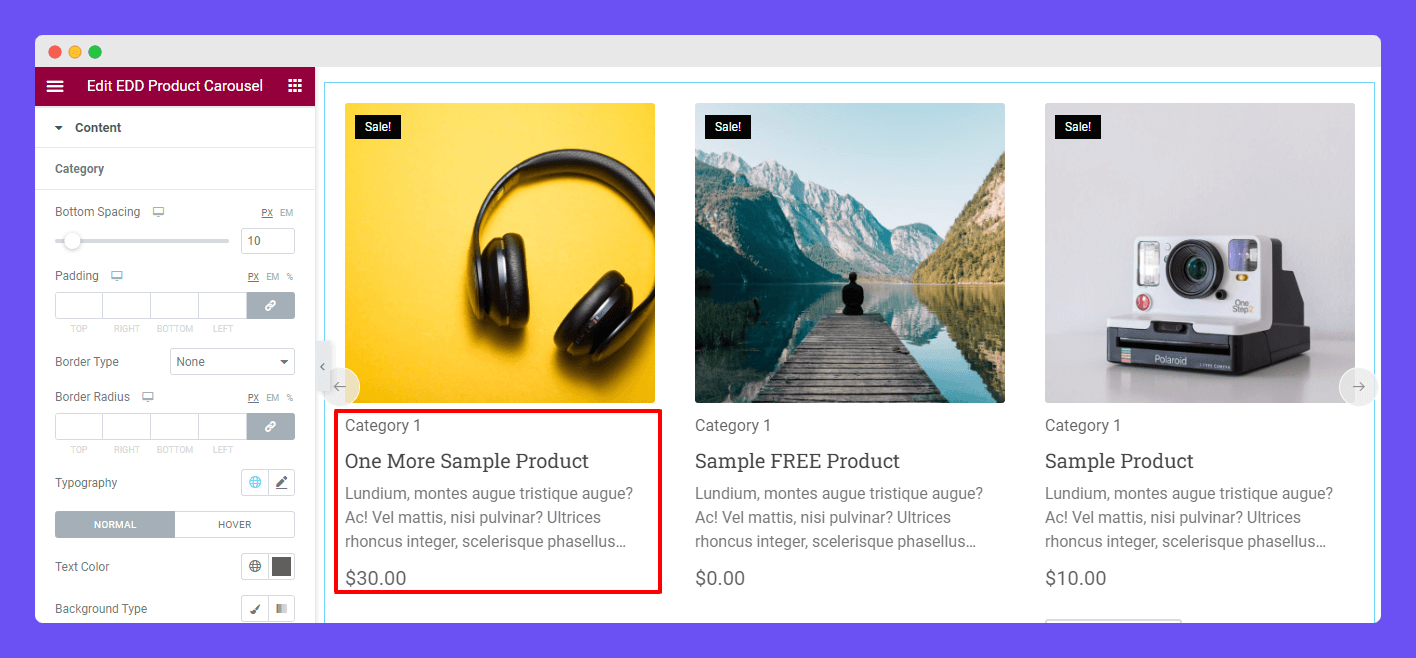 EDD Product Carousel 11 Style Content