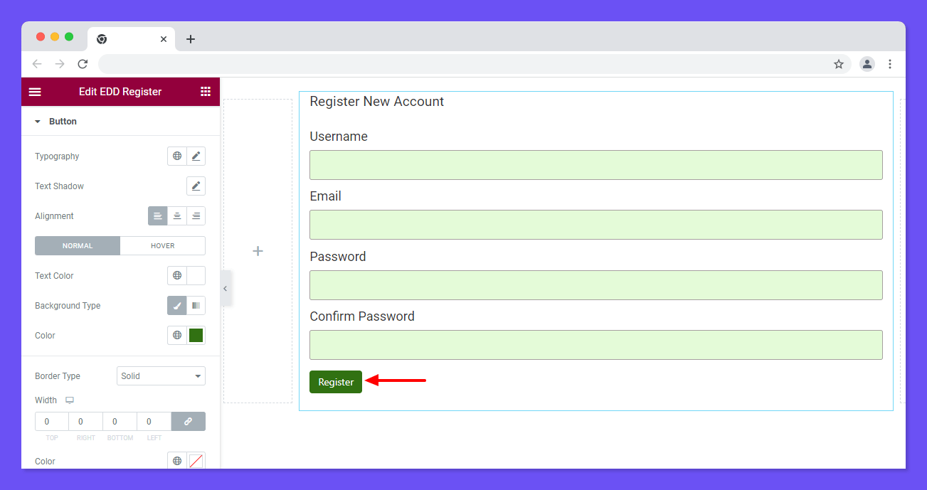 EDD Register 6 Style Form Button
