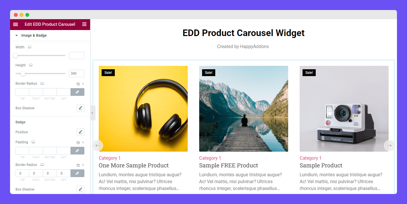EDD Product Carousel 10 Style Image & Badge