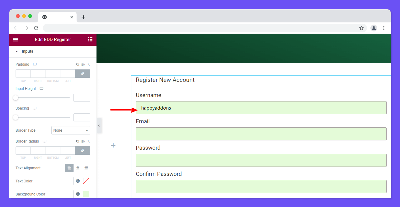 EDD Register 4 Style Inputs
