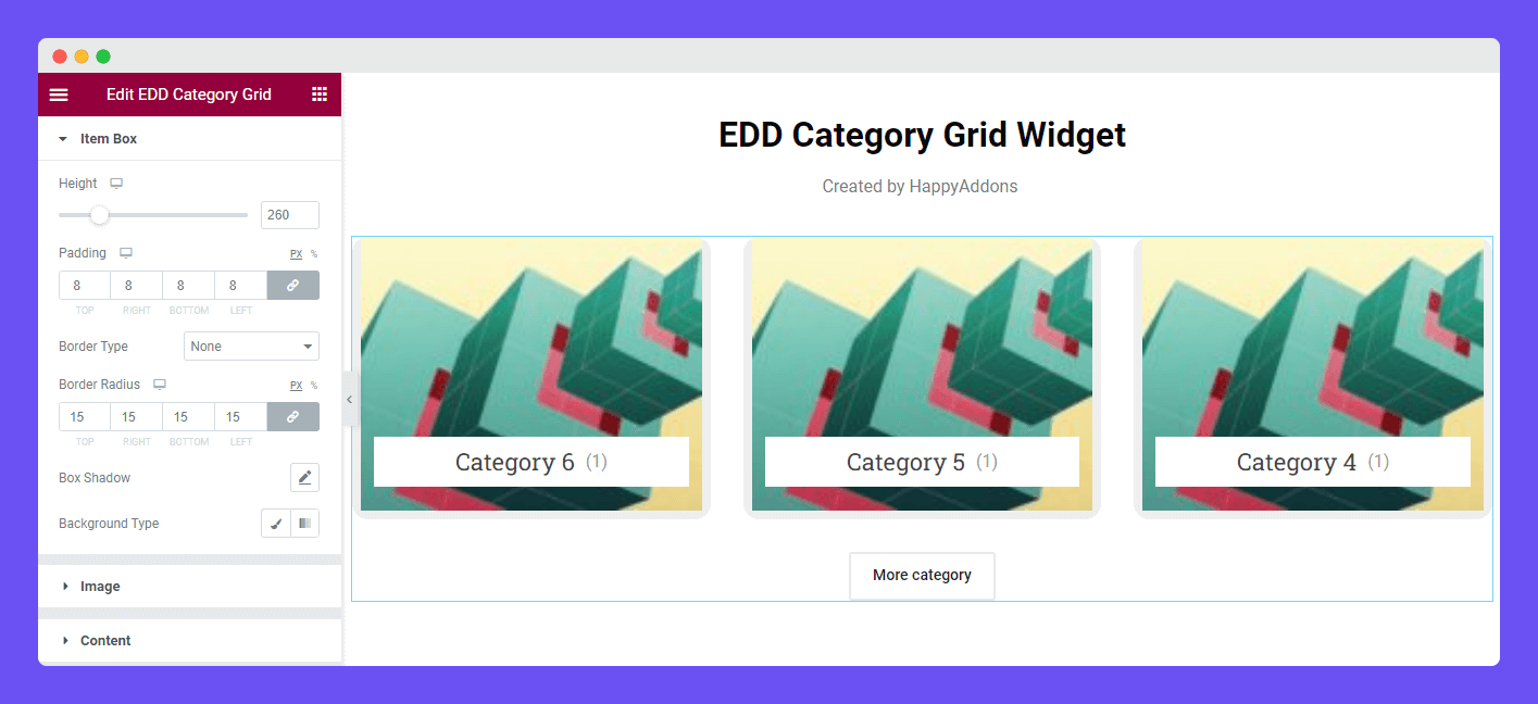 EDD Category Grid 8 Style Item Blox