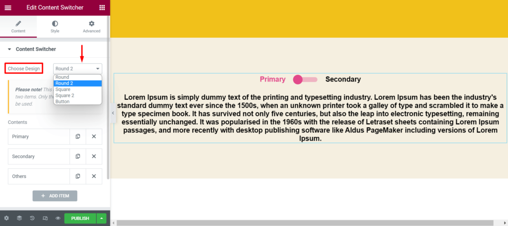 How to Switch Content Using Happy Addons Content Switcher Widget 8 Set design for content swticher