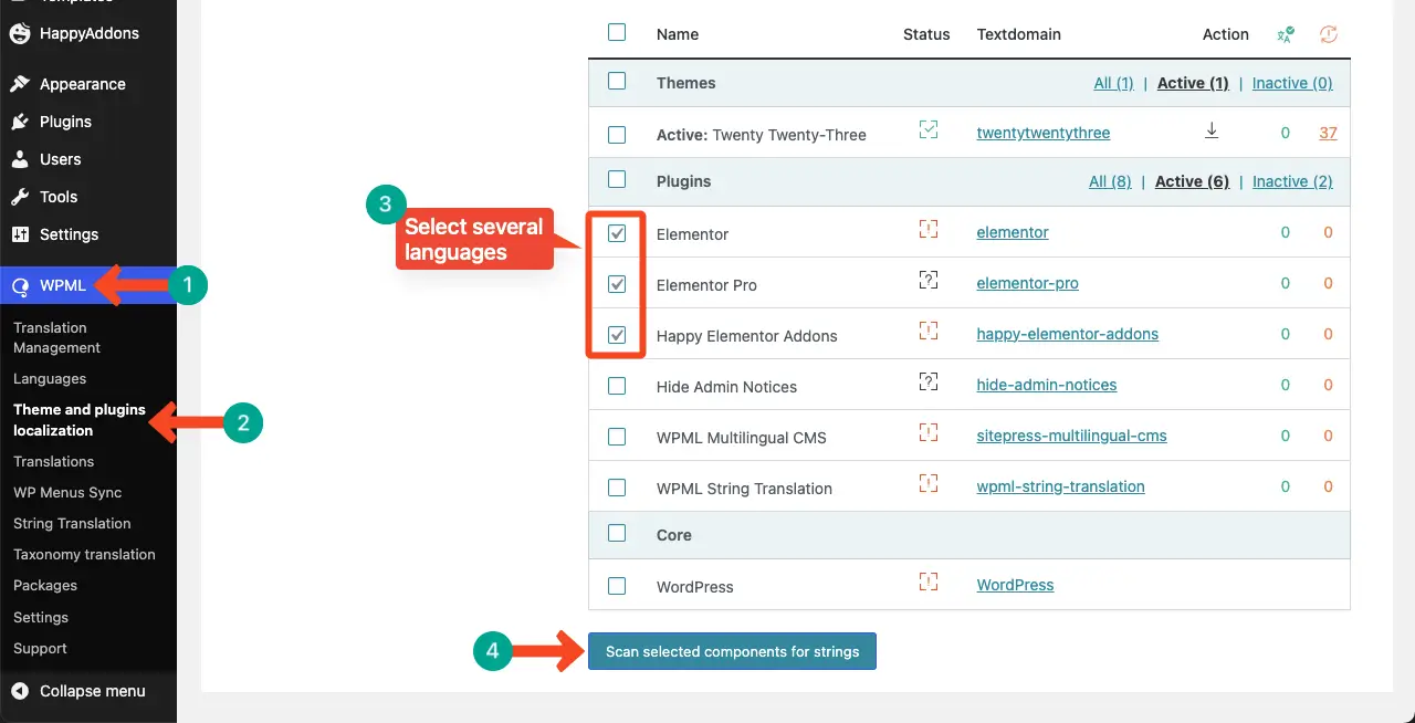 How To Build A Multilingual Website With Elementor And WPML 34 Select plugins for strings