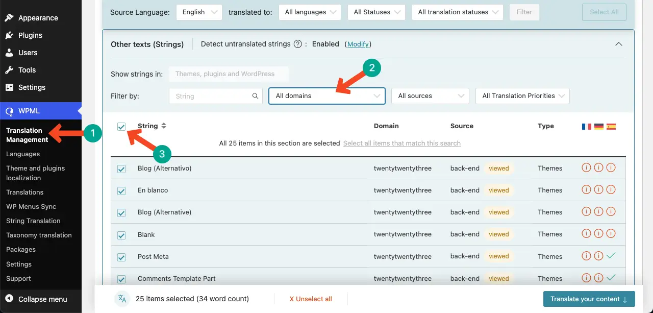 WPML Support for HappyAddons Free & Pro 16 Select strings for translation