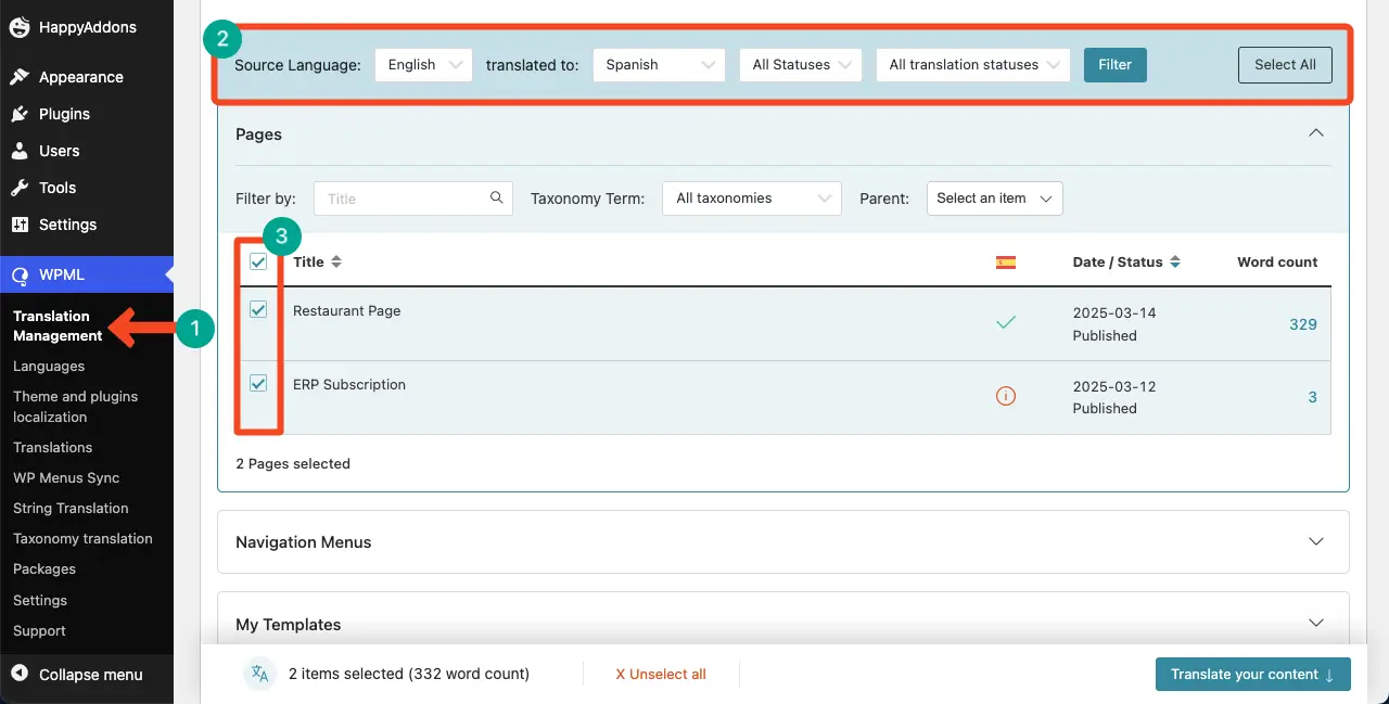 How To Build A Multilingual Website With Elementor And WPML 9 Translation filter