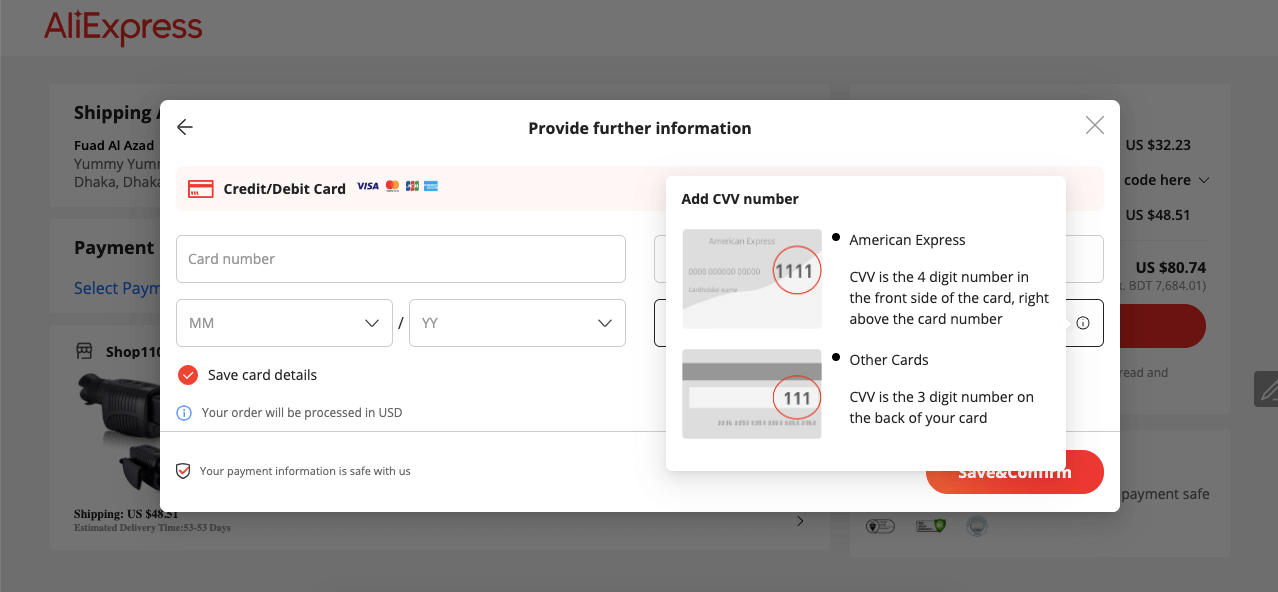 A Complete Guide On How To Add Tooltip In Elementor Website 19 Tooltips to accurately fillup the credit card information