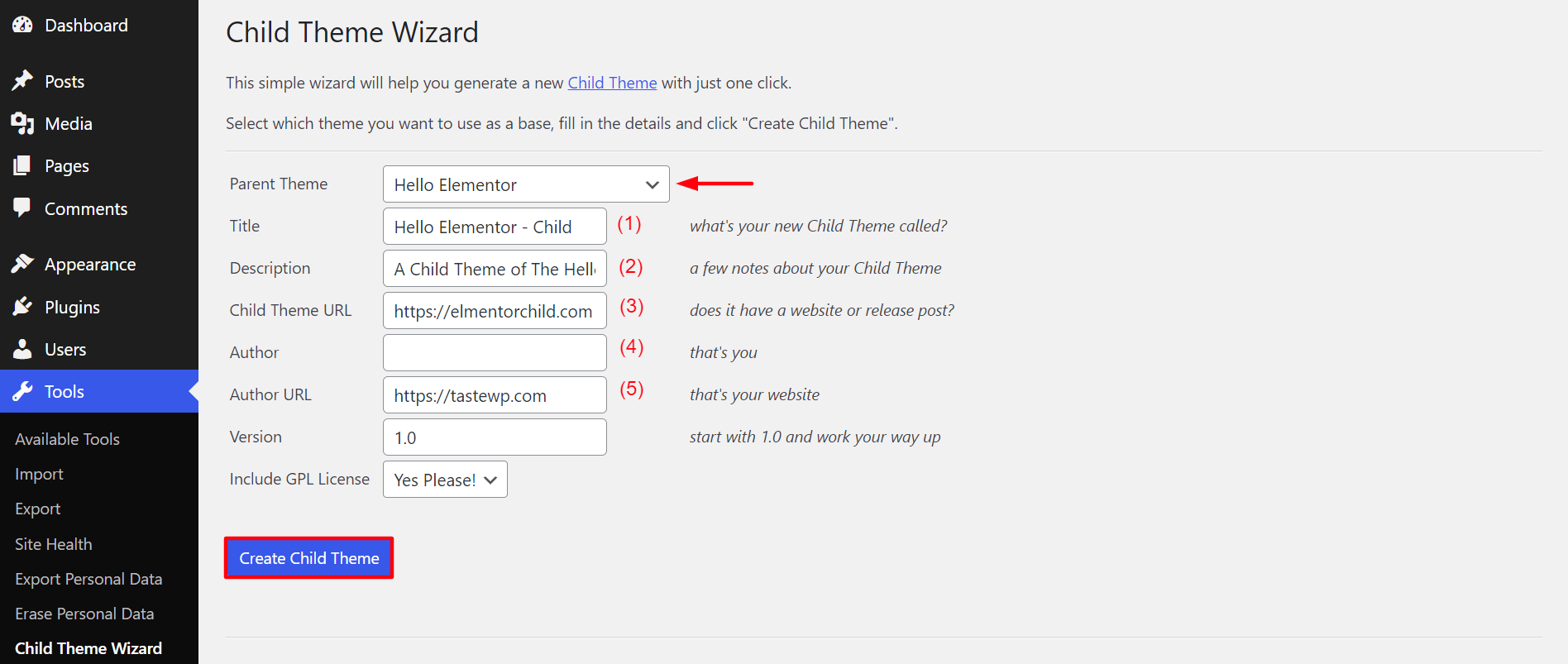 How to Create WordPress Child Theme With and Without Plugin 12 Customize child theme by the Child Theme Wizard