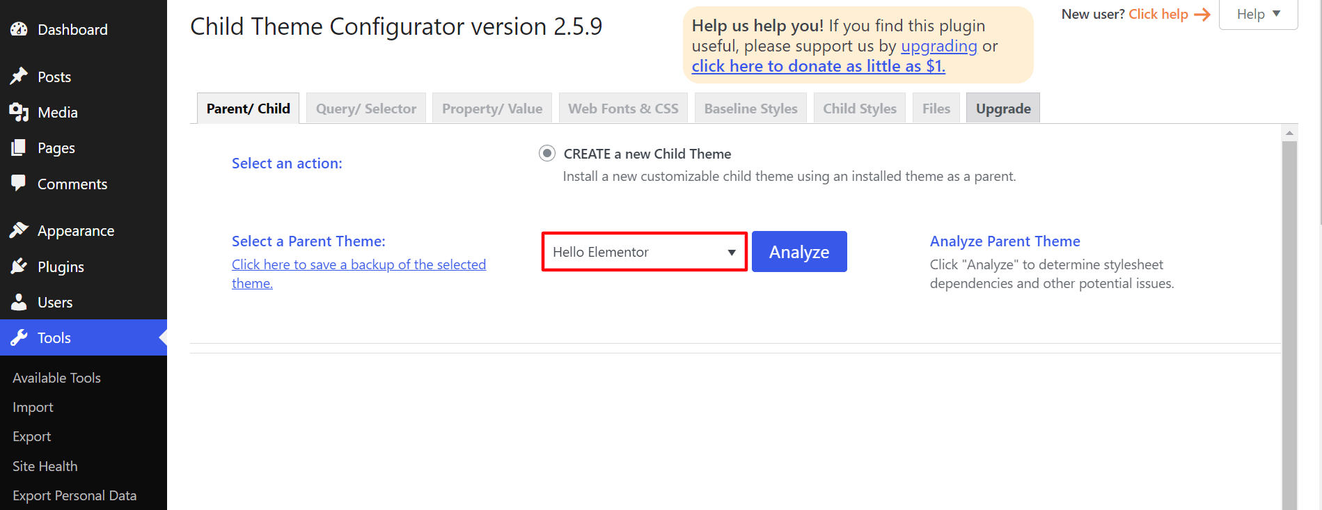 How to Create WordPress Child Theme With and Without Plugin 5 Convert parent theme to Child theme by Child theme configurator plugin