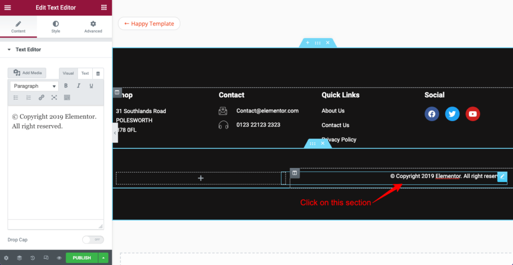 How to Change Footer Copyright Text in WordPress (In 4 Simple Ways) 15 Elemnentor Footer Template