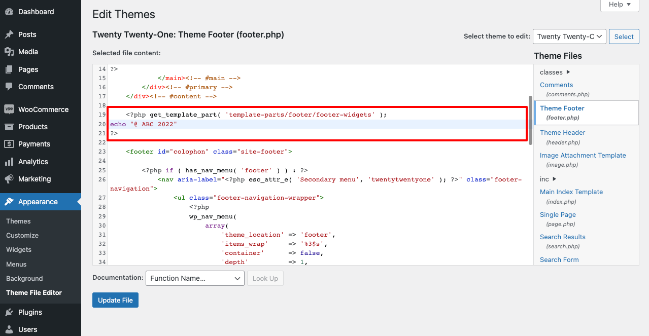 How to Change Footer Copyright Text in WordPress (In 4 Simple Ways) 9 Edit copyright text in the Theme Footer File