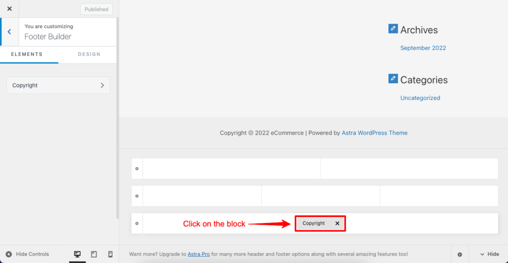 How to Change Footer Copyright Text in WordPress (In 4 Simple Ways) 5 Select the Copyright Text Block 1
