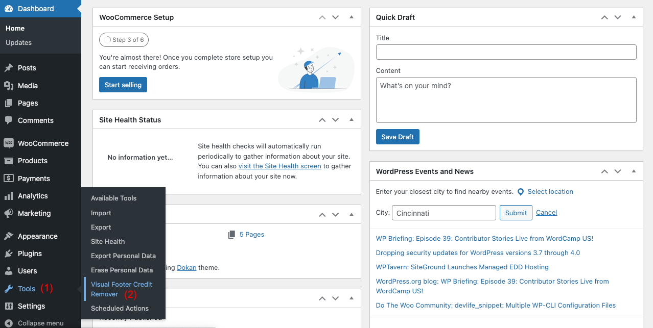 How to Change Footer Copyright Text in WordPress (In 4 Simple Ways) 2 Open Visual Footer Credit Remover