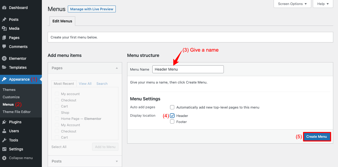 How To Create Elementor Sticky Transparent Header (Step By Step Guide) 1 How to Create Menu for Web Header