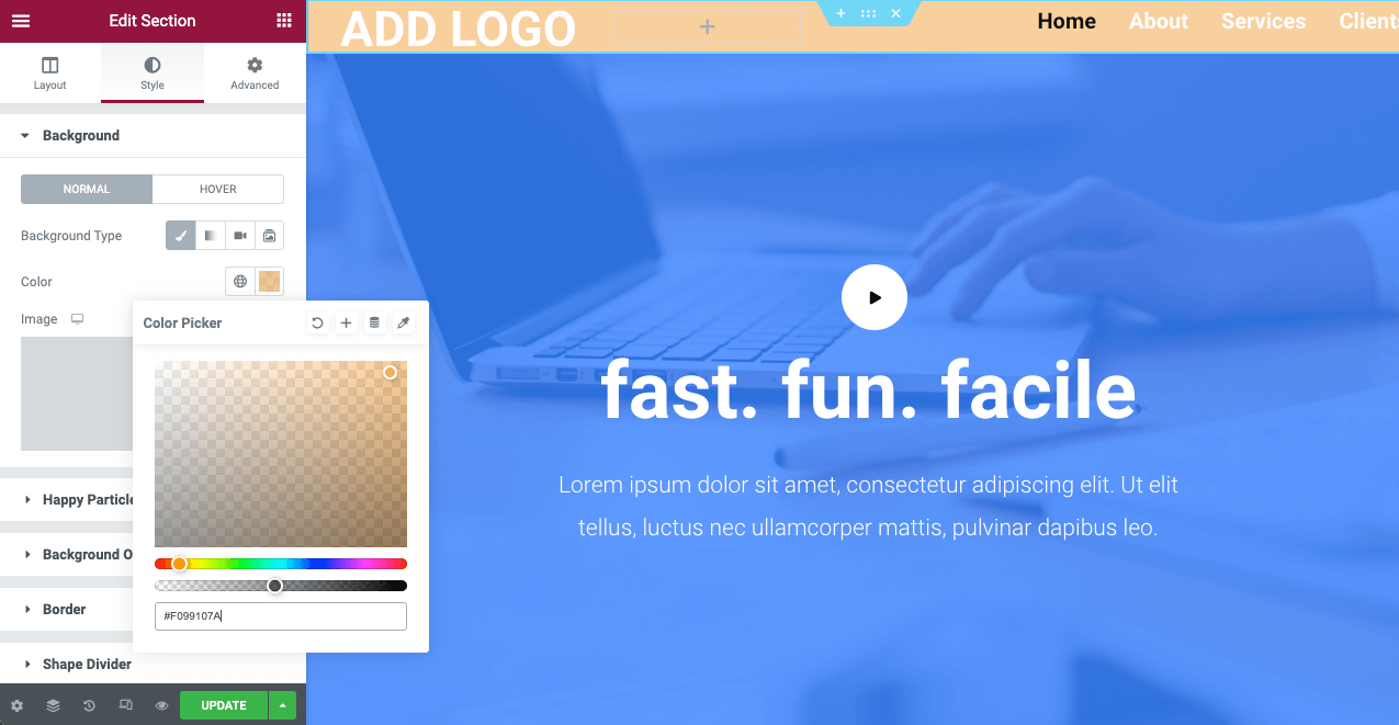 How To Create Elementor Sticky Transparent Header (Step By Step Guide) 15 Make Your Header Transparent with HappyAddons