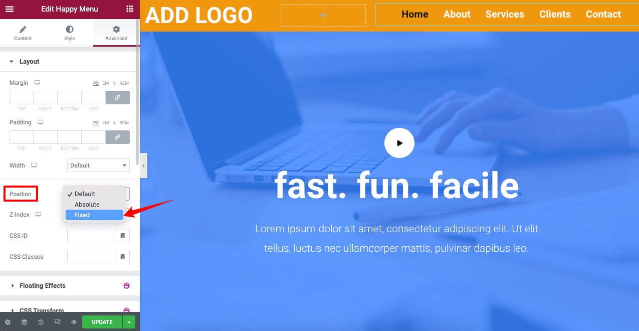 How To Create Elementor Sticky Transparent Header (Step By Step Guide) 14 Stick Menu Bart with HappyAddons