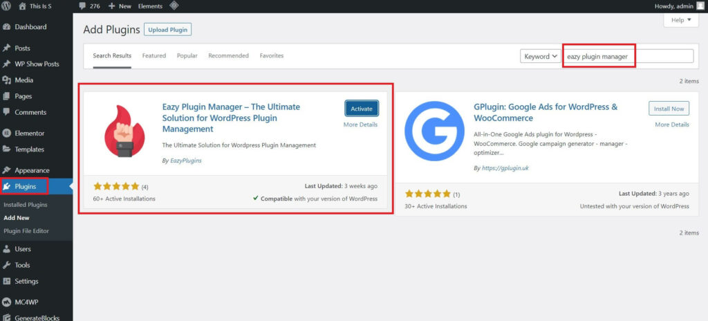 Eazy Plugin Manager - Enhance Your Plugin Management Workflow 11 How to install the Easy Plugin Manager
