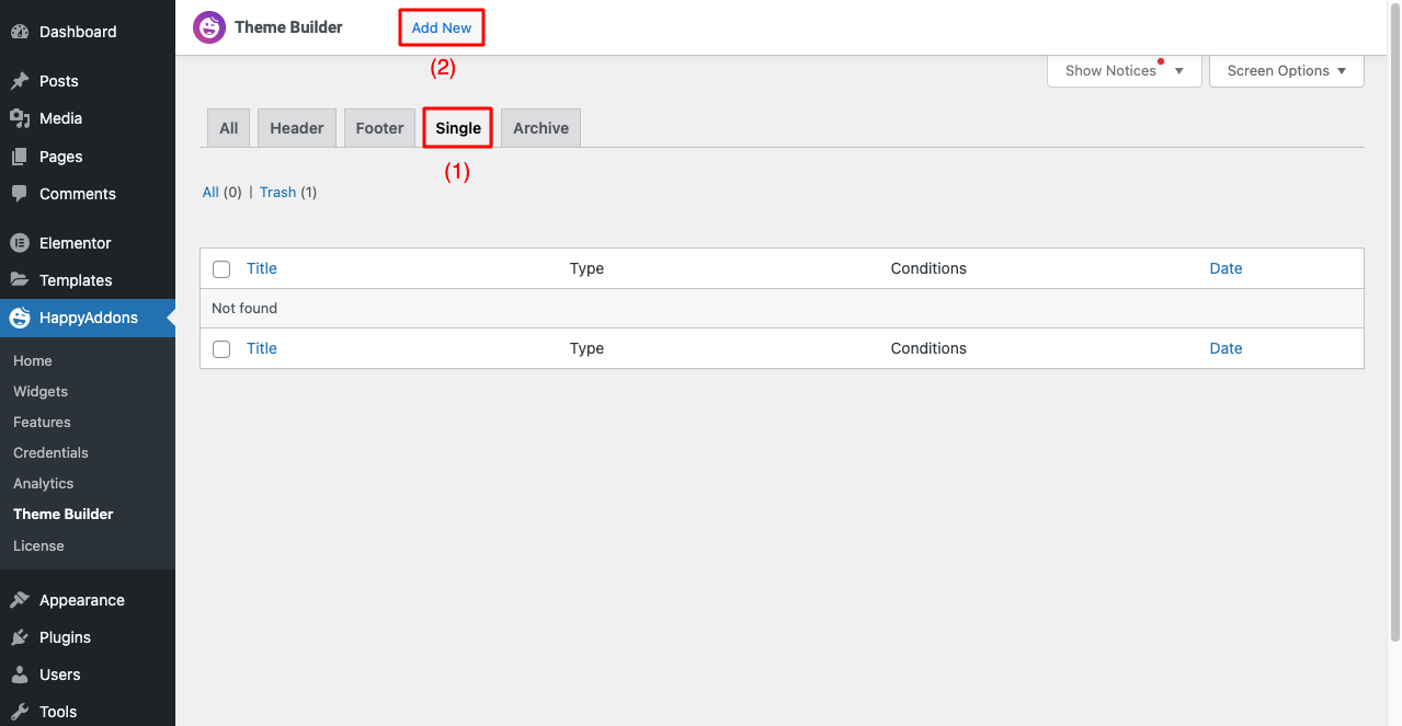 How to Add Social Media Share Buttons to WordPress Posts 4 Create Single Post Using HappyAddons Theme Builder