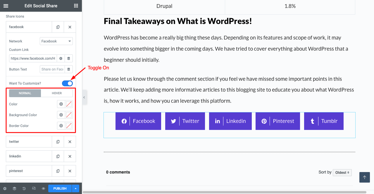 How to Add Social Media Share Buttons to WordPress Posts 14 Customize Social Share Buttons Individually