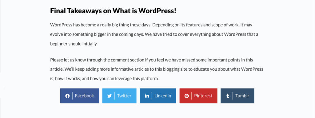 How to Add Social Media Share Buttons to WordPress Posts 17 Final Preview of Social Share Buttons Using HappyAddons