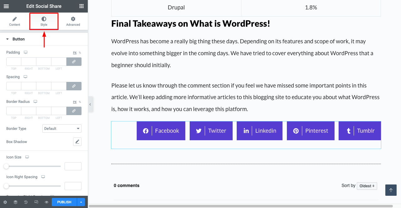 How to Add Social Media Share Buttons to WordPress Posts 15 Stylize the Social Share Buttons