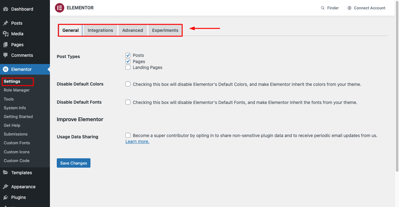 Step-by-Step Guide to Recreate Your Divi Website in Elementor 4 Setting Section of Elementor