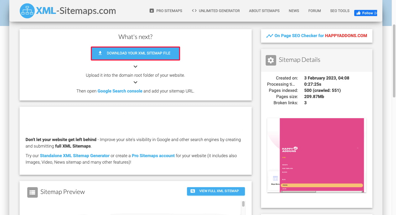 How to Create a Sitemap and Submit It to Google and Other Search Engines 16 Download Your XML Sitemap File