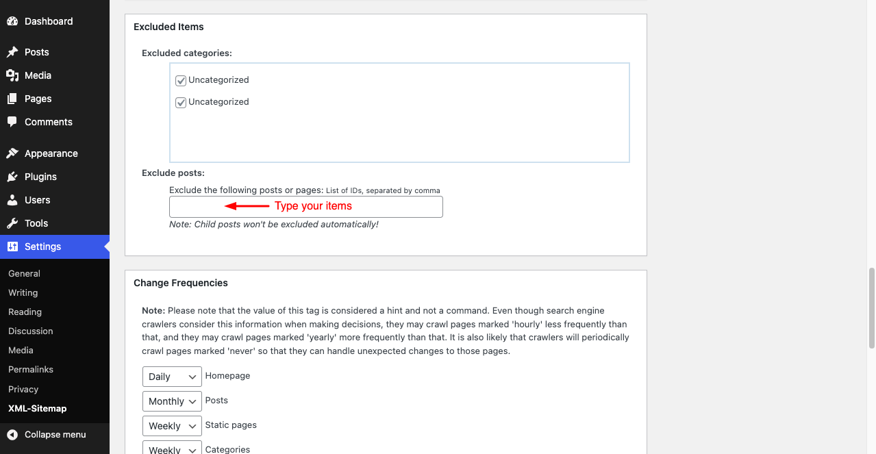 How to Create a Sitemap and Submit It to Google and Other Search Engines 13 Exclude post and page categories from XML sitemap